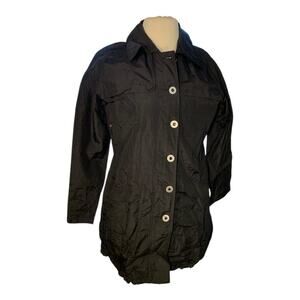 Chico's Black Montclair Trench Coat L